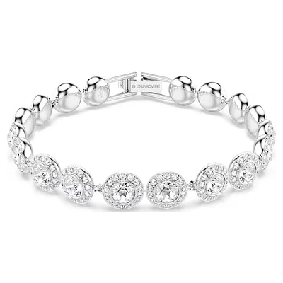 Swarovski Una Tennis bracelet Round cut, White, Rhodium plated - 5682279