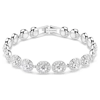 Swarovski Una Tennis bracelet Round cut, White, Rhodium plated - 5682279