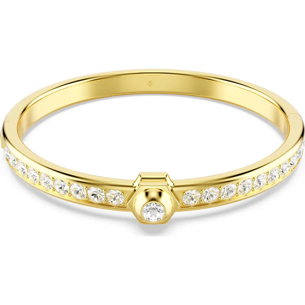Swarovski - Numina bangle, Round cut, White, Gold-tone plated 5688493