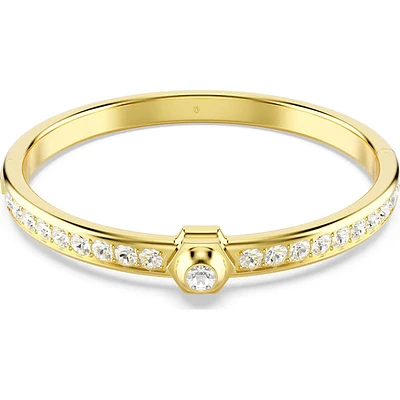 Swarovski - Numina bangle, Round cut, White, Gold-tone plated 5688493