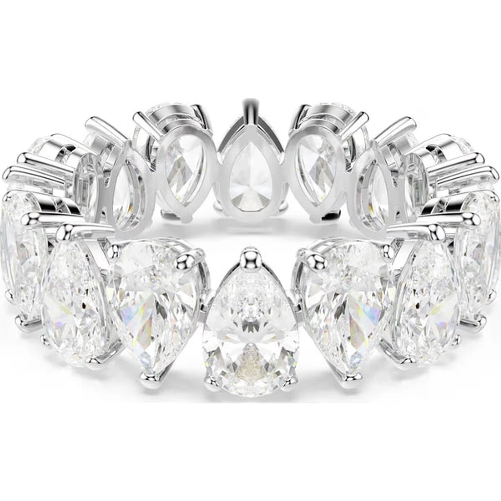 Swarovski - Matrix Vittore ring, Pear cut, White, Silver-tone finish 5689469