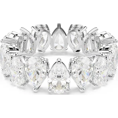 Swarovski - Matrix Vittore ring, Pear cut, White, Silver-tone finish 5689469