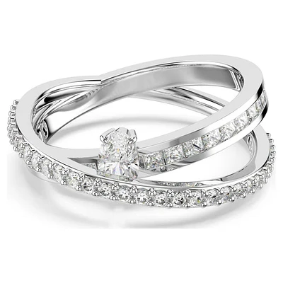 Swarovski - Hyperbola ring Mixed cuts, White, Rhodium plated - 5691231
