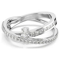 Swarovski - Hyperbola ring Mixed cuts, White, Rhodium plated - 5691231