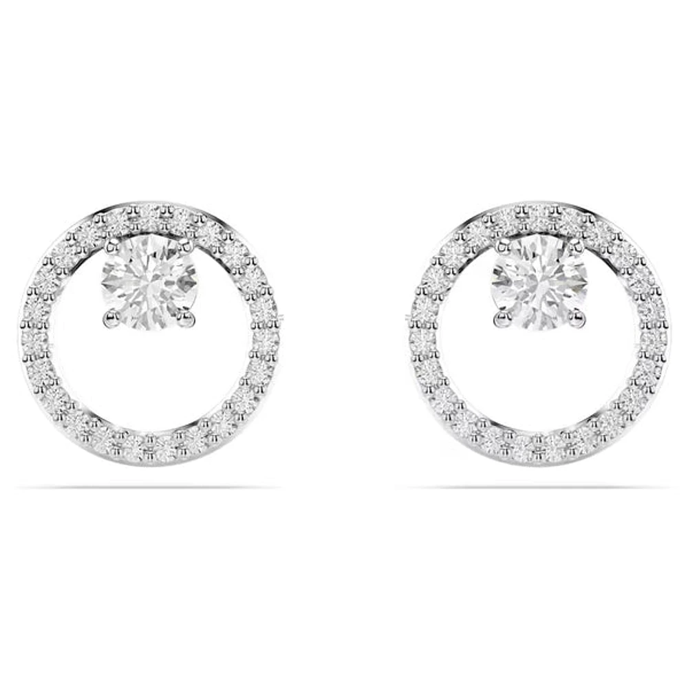Swarovski Constella stud earrings, Round cut, White, Rhodium plated - 5692262/5701586 (SS)