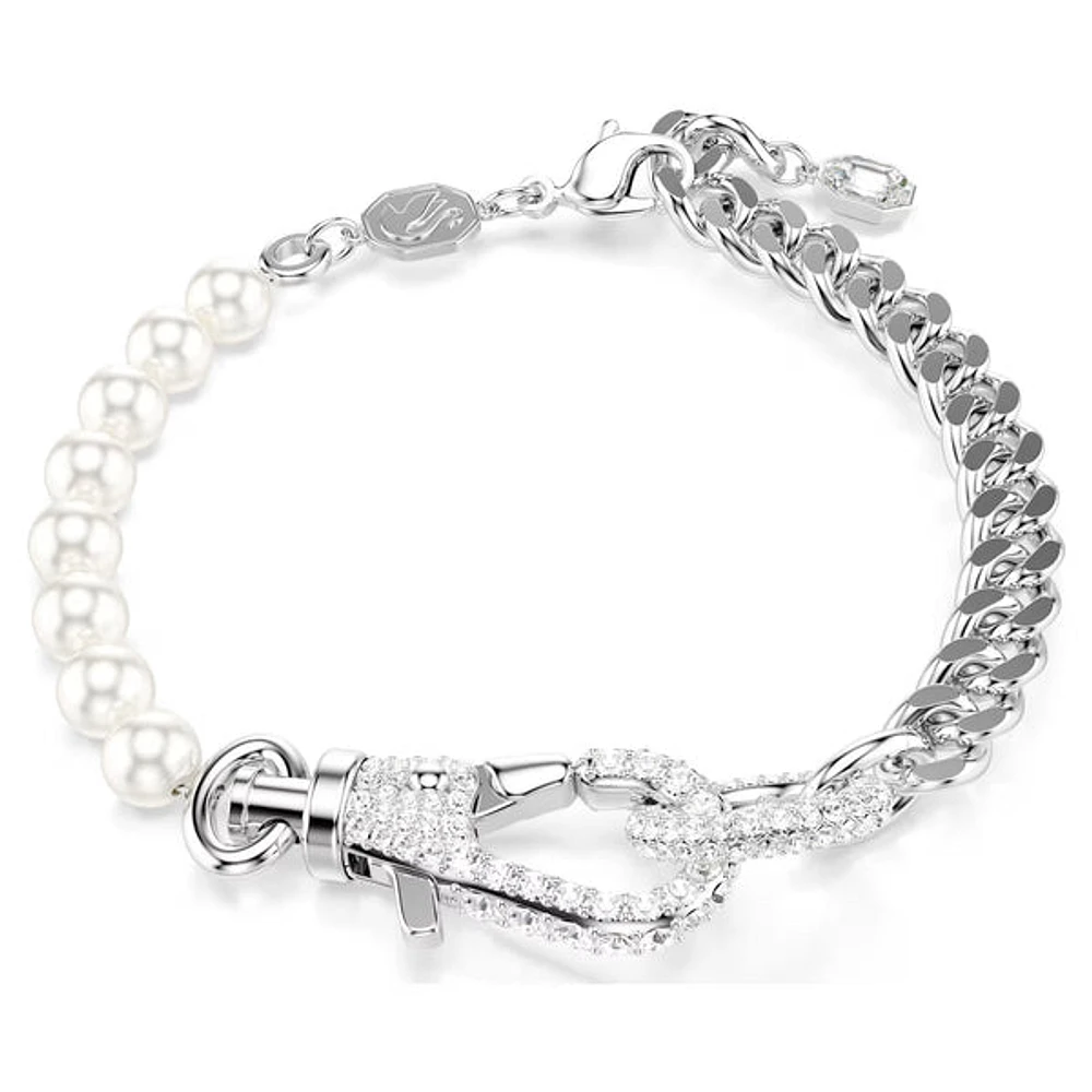 Swarovski - Dextera bracelet Pavé, Crystal pearl, White, Rhodium plated - 5696256 - Discontinued