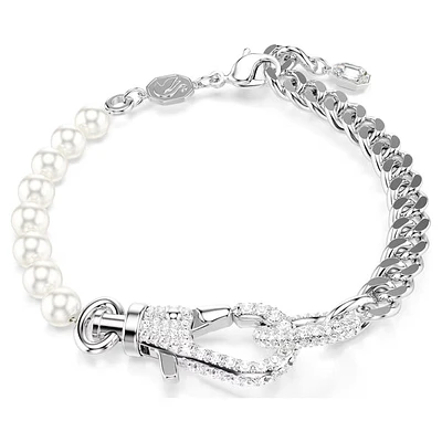 Swarovski - Dextera bracelet Pavé, Crystal pearl, White, Rhodium plated - 5696256 - Discontinued