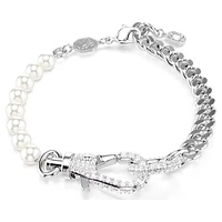 Swarovski - Dextera bracelet Pavé, Crystal pearl, White, Rhodium plated - 5696256 - Discontinued
