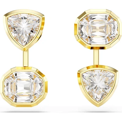 Swarovski - Imber earring jackets, Asymmetrical design, Mixed cuts, White, Gold-tone plated 5705461