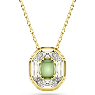 Swarovski - Chroma pendant, Octagon cut, Green, Gold-tone plated 5705580