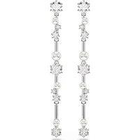 Swarovski - Constella drop earrings, Crystal pearl, Round cuts, White, Rhodium plated 5705614