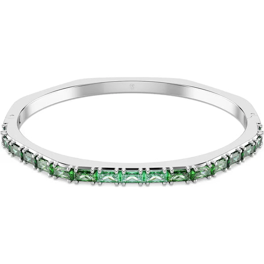 Swarovski - Matrix bangle, Baguette cut, Green, Rhodium plated 5705785
