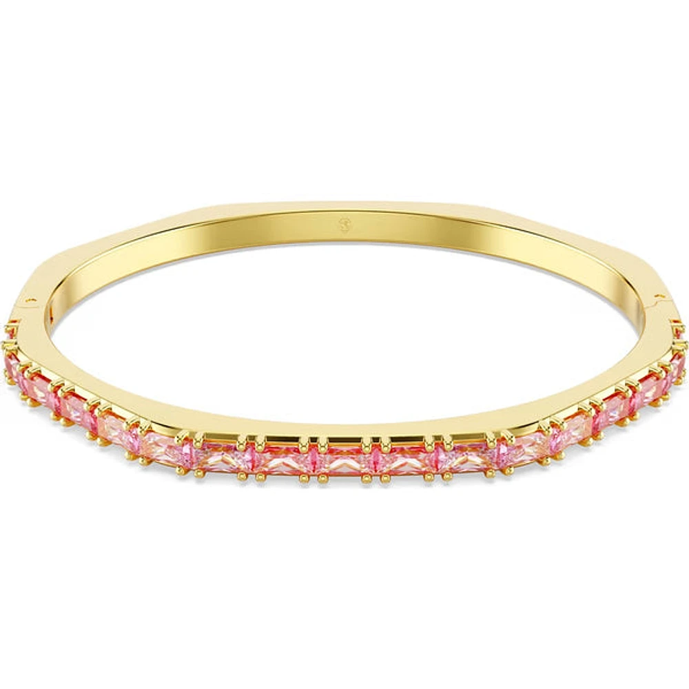 Swarovski - Matrix bangle, Baguette cut, Pink, Gold-tone plated 5705791
