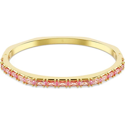 Swarovski - Matrix bangle, Baguette cut, Pink, Gold-tone plated 5705791
