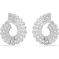 Swarovski - Matrix hoop earrings, Mixed round cuts, White, Rhodium plated 5705834