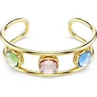 Swarovski - Chroma cuff, Cushion cut, Green, Gold-tone plated 5705836