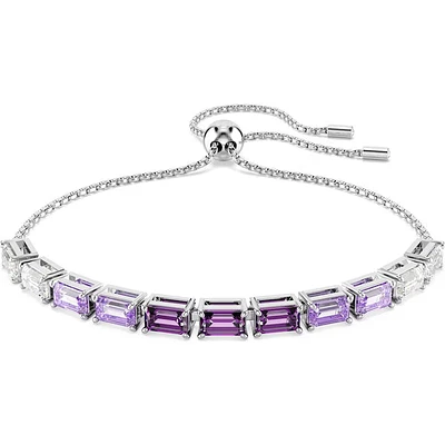 Swarovski - Matrix bracelet, Baguette cut, Purple, Rhodium plated 5707199