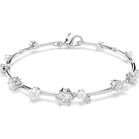 Swarovski - Constella Tennis bracelet, Crystal pearl, Round cuts, White, Rhodium plated 5707511