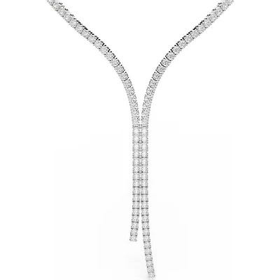 Swarovski - Matrix Y necklace, Round cut, White, Rhodium plated 5707988