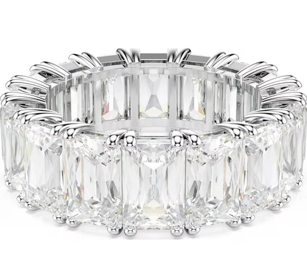 Swarovski - Matrix Vittore ring, Baguette cut, White, Rhodium plated - 5709276