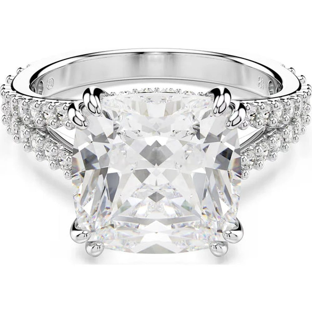 Swarovski - Stilla ring, Square cut, White, Silver-tone finish - 5709901