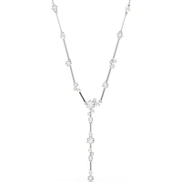 Swarovski - Constella Y necklace, Crystal pearl, Round cuts, White, Rhodium plated 5711830