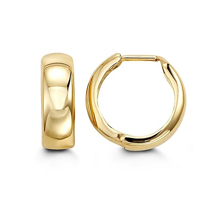 10K Yellow Gold Hoop / Huggie / Hinged Earrings
