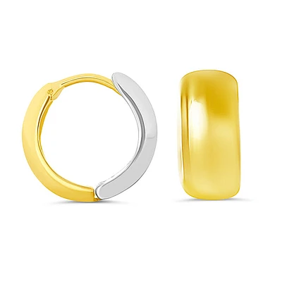 10K Yellow and White Gold Huggies/Earrings