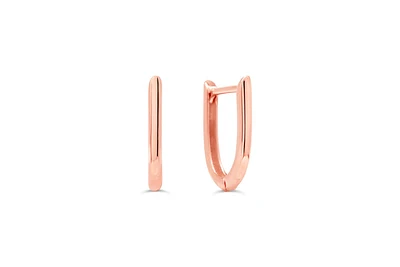 10K Rose Gold Huggie Earring