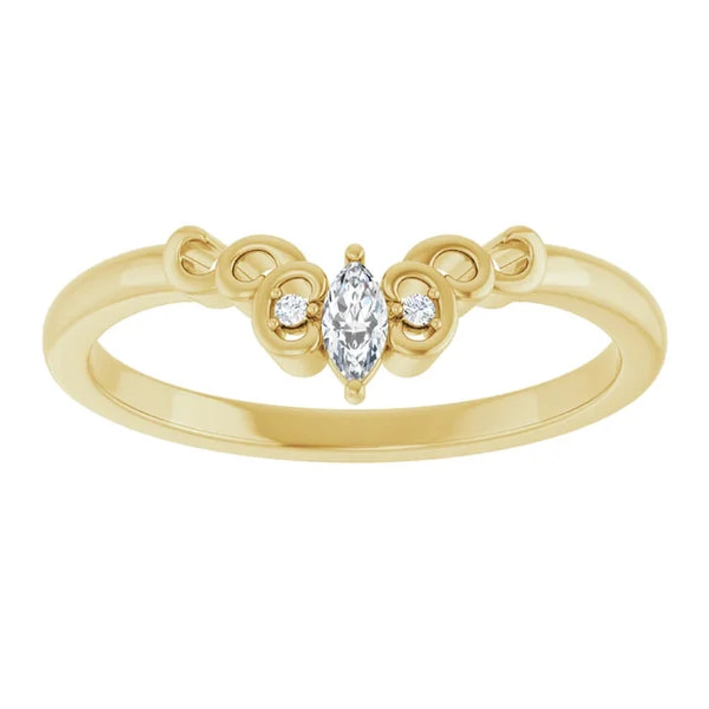 14K White, Yellow or Rose Gold 0.07cttw Diamond Ring - Earth Grown Diamonds /
