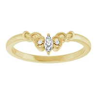 14K White, Yellow or Rose Gold 0.07cttw Diamond Ring - Earth Grown Diamonds /