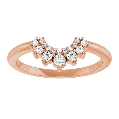 14K White, Yellow or Rose Gold 0.16cttw Diamond Ring - Earth Grown Diamonds /