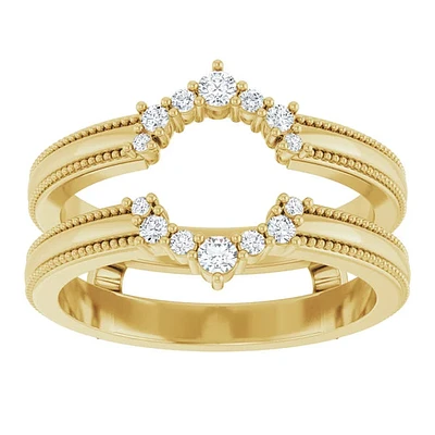 14K White, Yellow or Rose Gold 0.165cttw Diamond Ring - Lab Grown Diamonds /