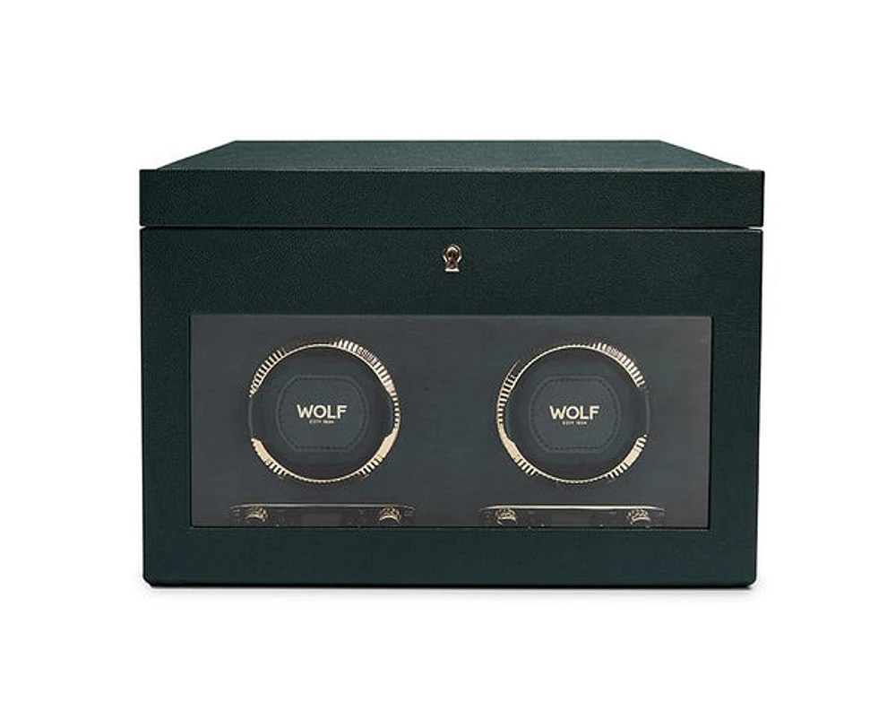 British Racing Double Watch Winder with Storage 