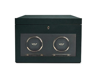 British Racing Double Watch Winder with Storage 