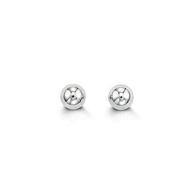 14K White Gold Ball Stud Earrings 5mm