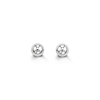 14K White Gold Ball Stud Earrings 5mm