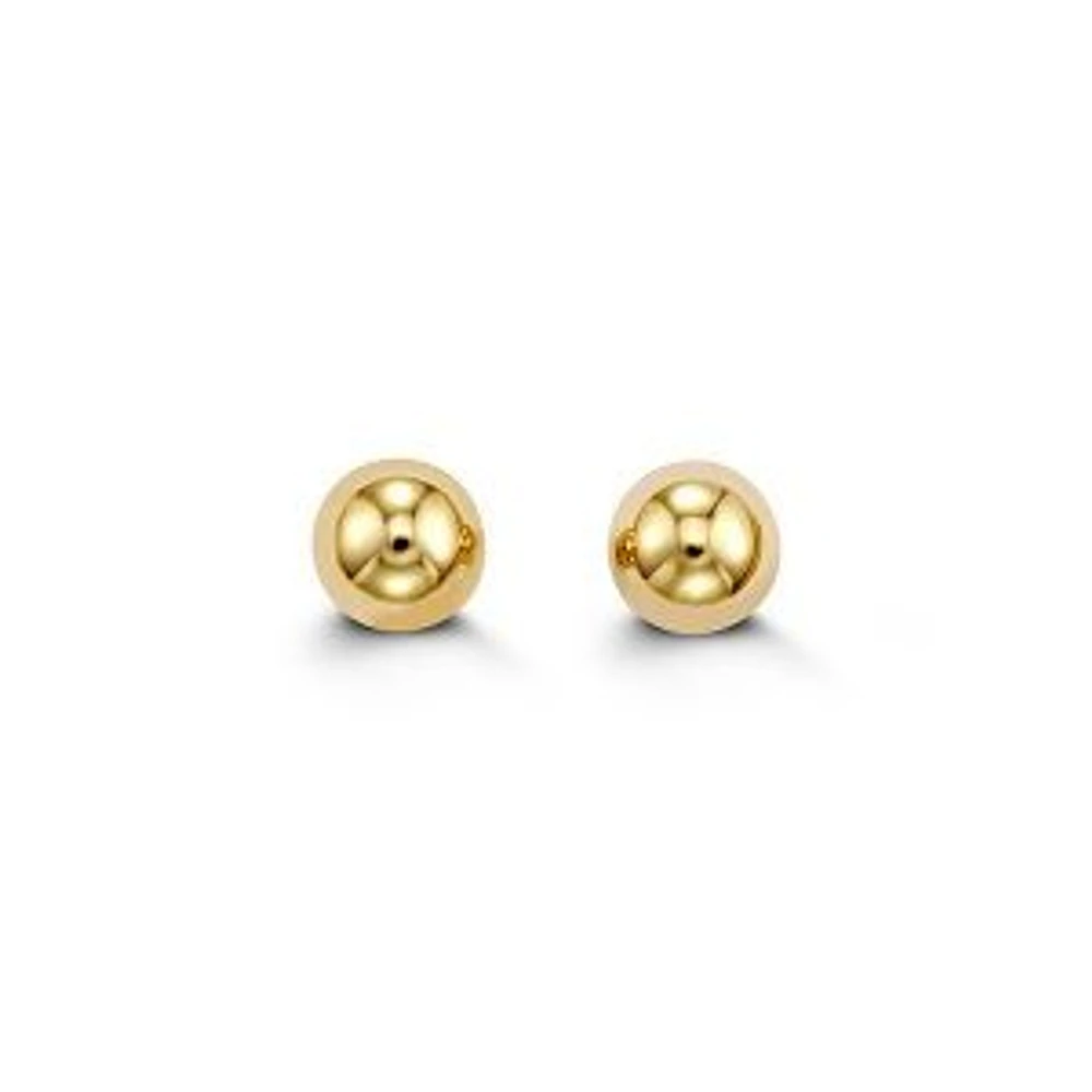 14K Yellow Gold Ball Earrings 6mm