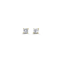 Tracking - 14K Yellow Gold Princess Cut Cubic Zirconia Earrings - 6mm