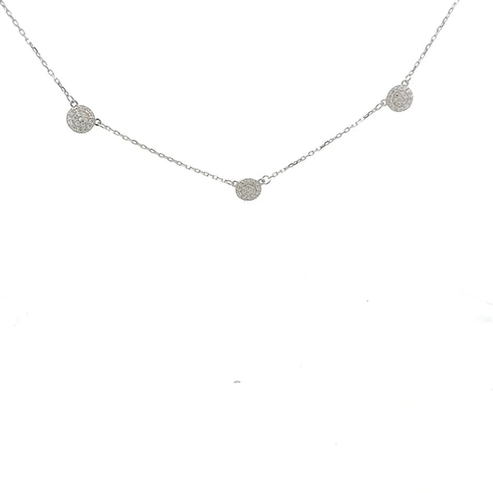 925 Sterling Silver 16-18" Cubic Zirconia Chain