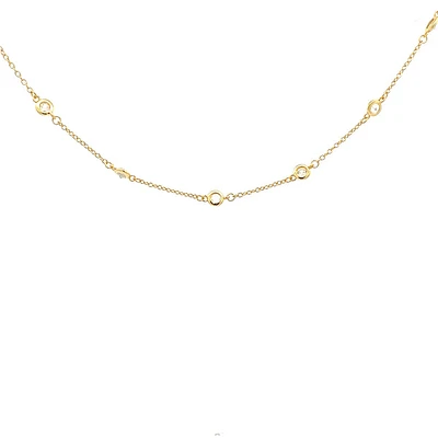 925 Gold Plated Sterling Silver 16-18" Cubic Zirconia Chain