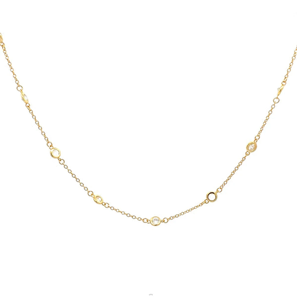 925 Gold Plated Sterling Silver 20-22" Cubic Zirconia Chain