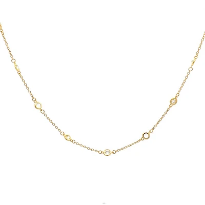 925 Gold Plated Sterling Silver 20-22" Cubic Zirconia Chain