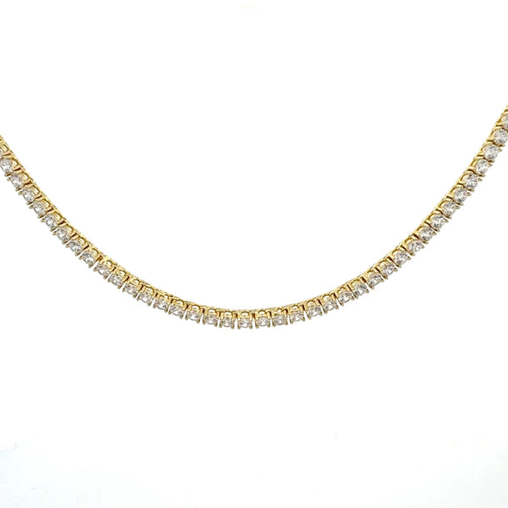 925 Gold Plated Sterling Silver 18" 3mm Cubic Zirconia Chain