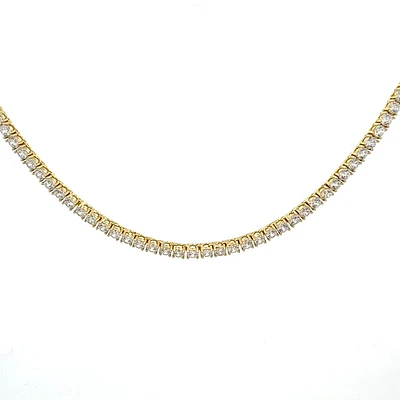 925 Gold Plated Sterling Silver 18" 3mm Cubic Zirconia Chain