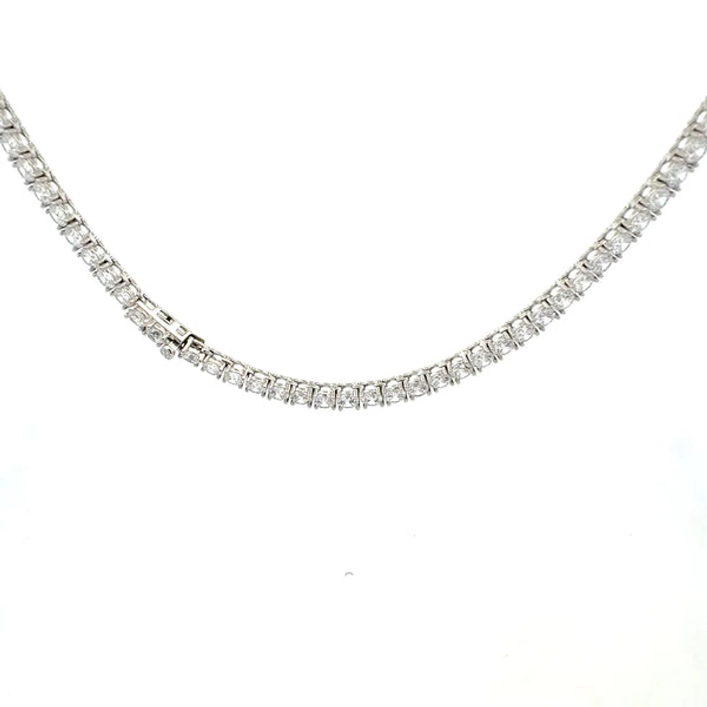 925 Sterling Silver 20" 4mm Cubic Zirconia Chain