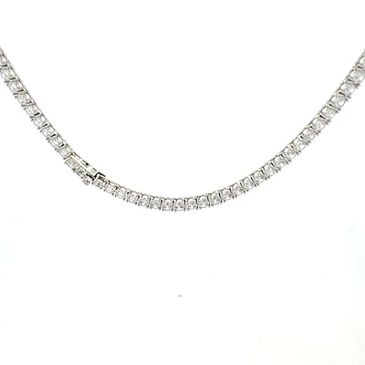 925 Sterling Silver 20" 4mm Cubic Zirconia Chain