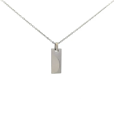 Stainless Steel 25x10mm Engravable Dog Tag Pendant - 18"
