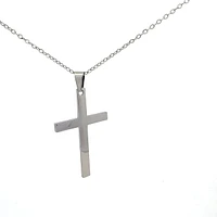 Stainless Steel 40X25mm Cross Pendant - 18"