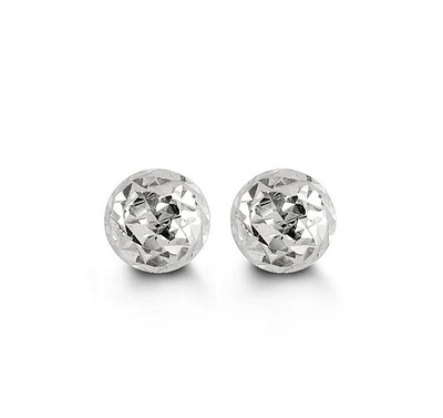 Tracking - 10K White Gold Diamond Cut Ball Earrings 5mm